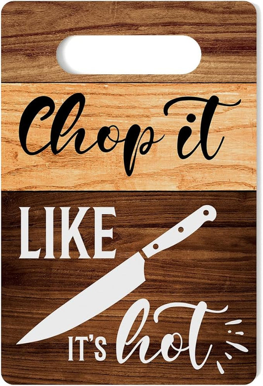 Farmhouse Kitchen Decor, Kitchen Signs Wall Decor, Wall Decor for Kitchen, Kitchen Decorations, Kitchen Door Wall Hanging Decor, Chop It Like It's Hot Wood Sign 8 x 12 Inch