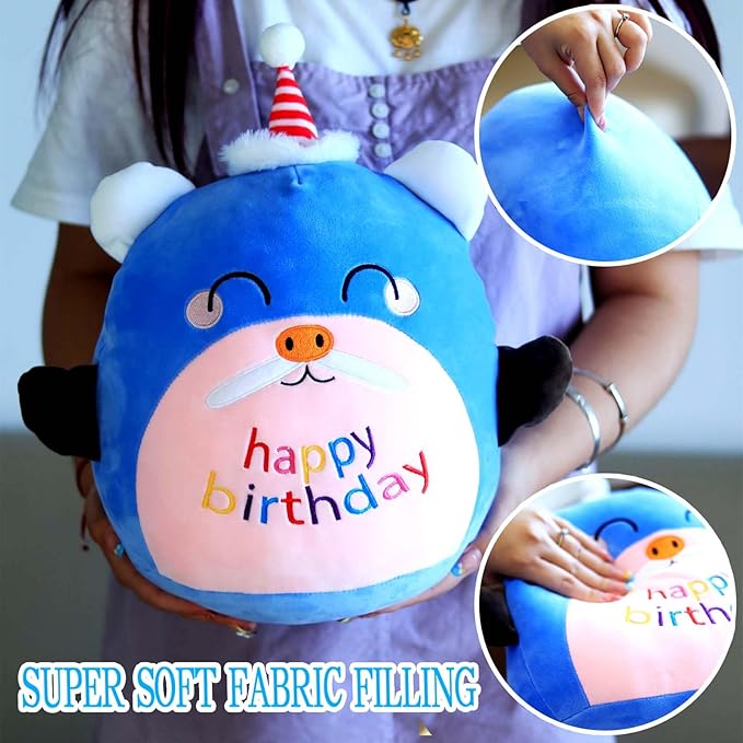 Pig Plush 13" Toy Pig Stuffed Animal Cute Birthday Whale Plushies Pillow Soft Plushie Doll Gifts for Kid Decor