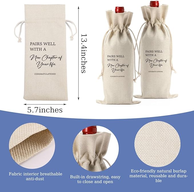 AASRR Farewell Gifts for Coworkers New Beginnings Gifts for Women Going Away Gifts for Friends Retirement Gifts for Women Men Goodbye Gifts for Coworkers Enjoy the Next Chapter Wine Bag