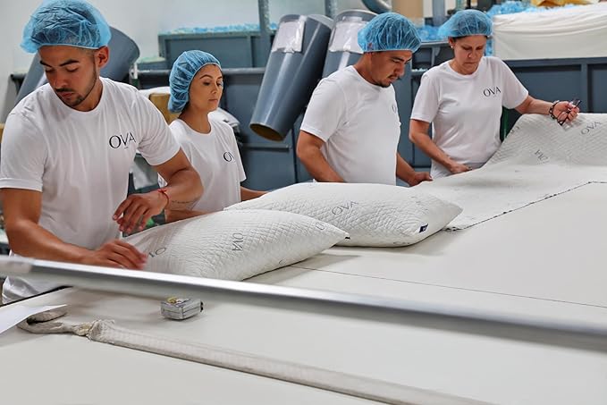 OVA - Queen Size Tri-Blend Memory Foam Hypoallergenic Pillow, Cooling Cover, Firm or Soft Customizable. Machine Washable, 100% Made in The U.S.A. 60 Day Risk Free Trial! (1 Pack, Queen)