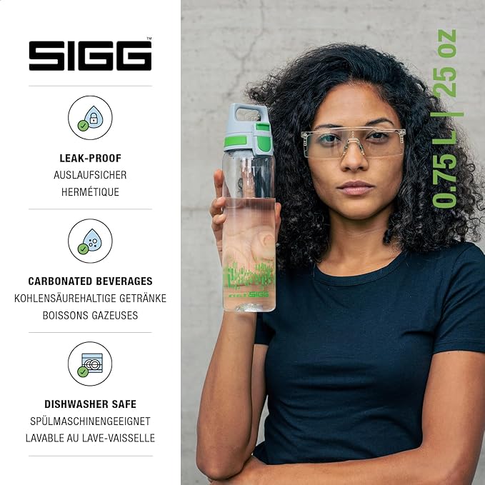 SIGG - Tritan Renew Transparent Water Bottle - Total Clear ONE MyPlanet - For Carbonated Beverages - Dishwasher Safe - With Fruit Strainer - Leakproof & Lightweight - BPA Free - 17 Oz / 25 Oz / 51 Oz