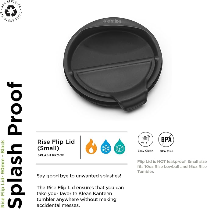 Klean Kanteen Rise Flip Lid - 90mm - Black - Back to School Hydration