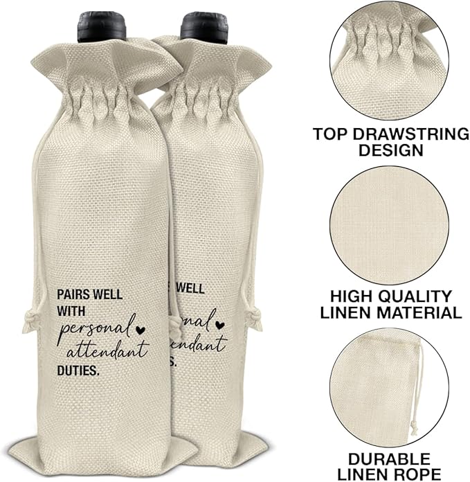 Personal Attendant Wine Bag Officiant Personal Attendant Proposal Gifts Wine Gift Bag for Brides Assistant Bridesmaid Bridesmaids Wedding Bridal Shower Party