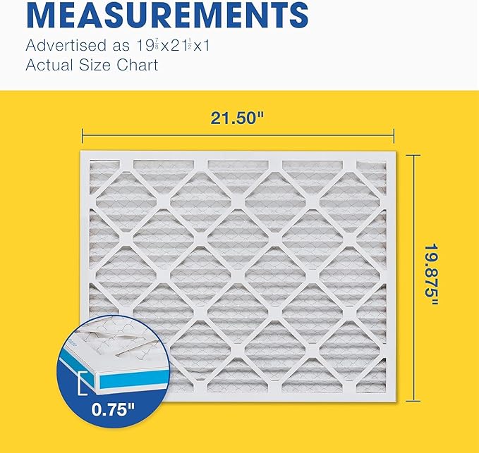 Aerostar 19.875x21.5x1 MERV 8 - 6 Count - High Efficiency Pleated HVAC, Furnace & Air Conditioner Filters - Removes Dust, Lint, Mold & Allergy-Causing Pollen