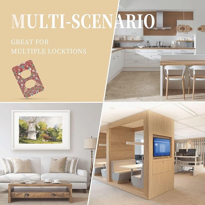 William Morris Strawberry Thief Botanical Red Green Single Duplex Wall Plate Covers Light Switch Cover 1 Gang Outlet Plate Decorative Switchplate Covers Electrical Faceplate for Country Bedroom Decor