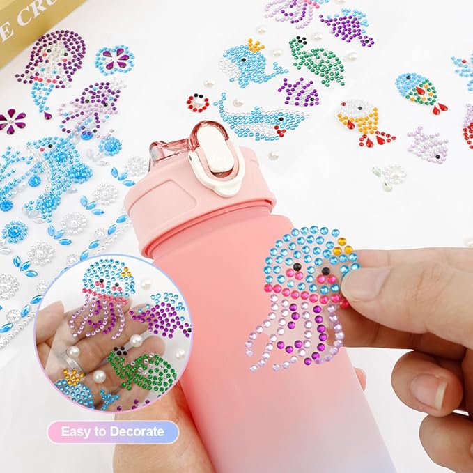 Decorate Your Own Water Bottle Kits for Girls, Gifts for Girls, Birthday Gifts for 5 6 7 8 9 10 Year Old Girls, Arts and Crafts for Girls, Mermaid Arts and Crafts Gifts Toys for Girls Christmas