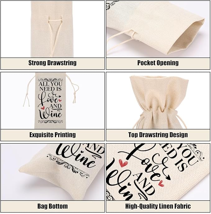 Funny Wine Quotes Wine Bag Wine Tasting Party Supplies for Wine Lovers Women Men Gigi Groom Friend Christmas Birthday Wedding Bachelorrette Party Wine Bags