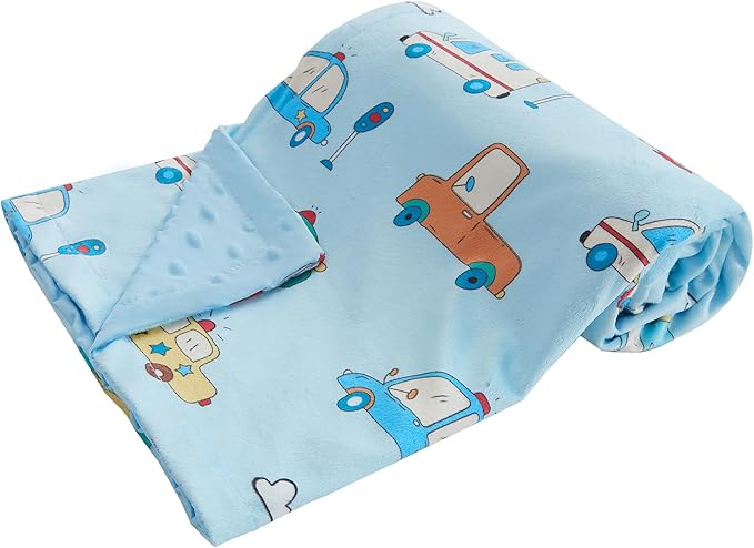 Baby Blanket for Boys Girls Super Soft Blanket,Fluffy Cool Lightweight Baby Receiving Blankets,Double Layer with Dotted Backing for Toddler Nursery (Blue, car30*40in)