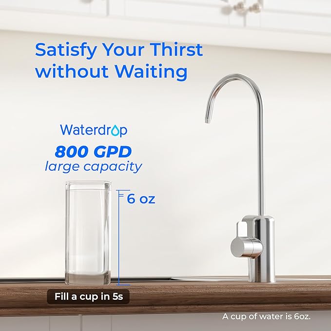 Waterdrop WD-X8-F3 Filter, Only Replacement for WD-X8 800 GPD Reverse Osmosis System, 24-month Lifetime, Reduce PFAS