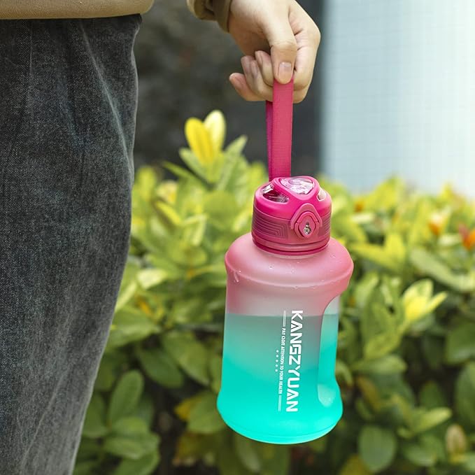 Mini Gallon Kids Water Bottle - 23oz, Small Durable for School, BPA-Free, Tritan, Leak-Proof, Wide-Mouth, Sports, & Outdoors - Designs for Boys & Girls (Pink)