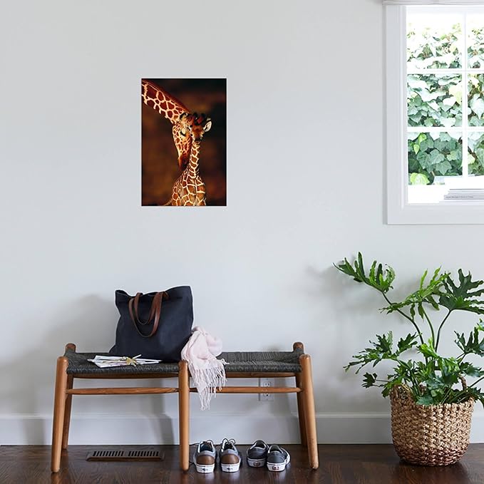 Wall Art Prints Giraffe and Baby by Lantern Press, Animals Decor, 16" x 24"