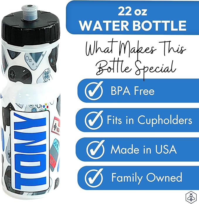 50 Strong Kids Water Bottle | 22 oz. BPA- Free Sports Squeeze Water Bottles with Pull Top Cap |Perfect Water Bottle for School | Reusable & Durable for Boys & Girls | Made in USA