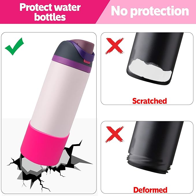 2PCS Silicone Water Bottle Boot for Owala 24oz 32oz 40oz,Anti-Slip Protective Sleeve Bottom Bumper Protector for FreeSip, Twist, and Flip Water Bottles