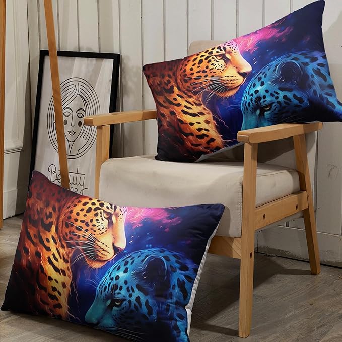 AILONEN Leopard Print Fitted Sheet Set Twin Size,Safari Wildlife Cheetah Bed Sheet Set Twin Size for Boys Kids,3 Pieces Animal Leopard Twin Fitted Sheet with 2 Pillowcases Decor