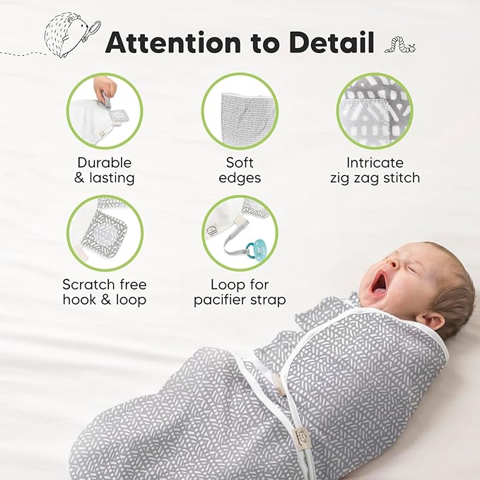 KeaBabies 3-Pack Organic Baby Swaddle Sleep Sacks - Newborn Swaddle Sack, Ergonomic Baby Swaddles 0-3 Months, Swaddles for Newborns,Baby Sleep Sack, Baby Swaddle Blanket Wrap,Baby Essentials(Nordic)