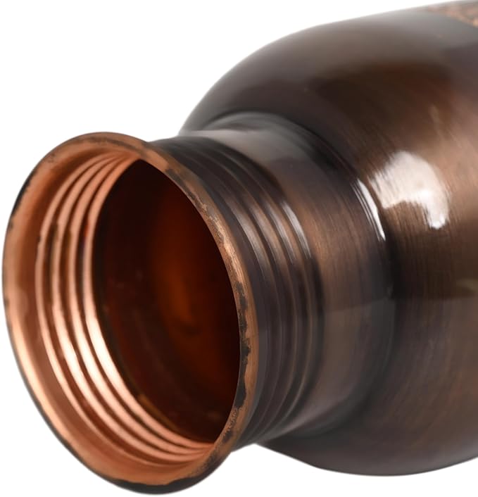 Pure Copper Water Bottle with 2 Tumblers Set, Beautiful Floral Pattern For Ayurveda Health Benefits