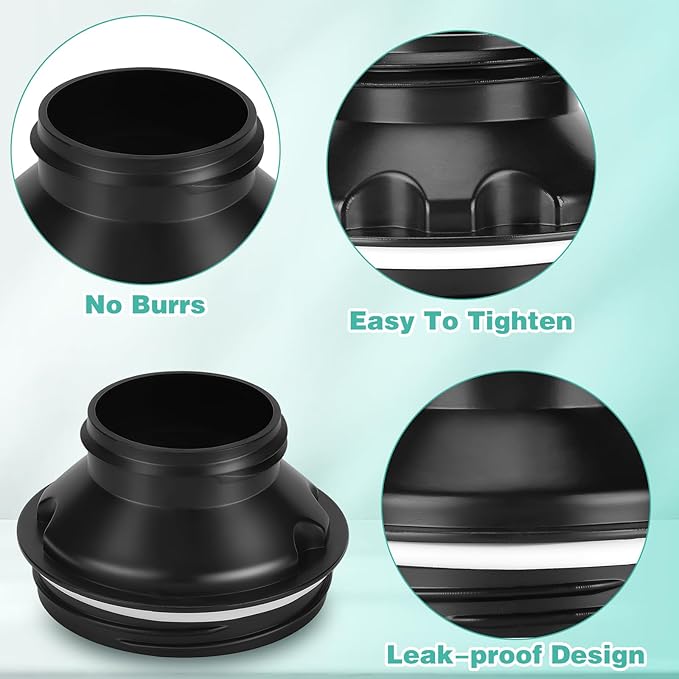 2PCS Bottle Adapter for Stanley Cup 40oz to Cirkul, Lid Cap Converter Accessories, Cirkul Stanley Adapter BPA Free Plastic, Food Grade Silicone Fits for Stanley Water Bottles(Black)