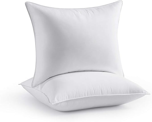 Down Alternative Bed Pillow Shams Insert for Sleeping, Standard Size 20 x 26 in Set of 2, Support Luxury Plush Dorm Pillows for Stomach, Side or Back Sleeper, 2 Pack