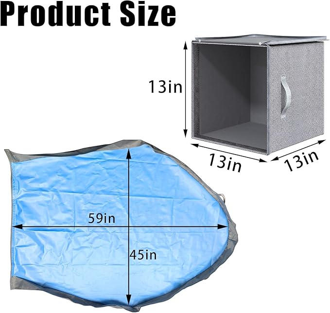 Toy Storage Organizer and Play Mat - Stackable and Foldable Cube Toy Organizers and Storage Bins for Boys and Girls 13"x13"x13" (Warm Grayish Beige)