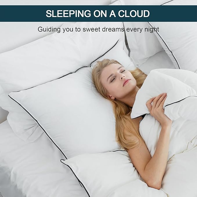 Hungarian Goose Down Pillows King, Bed Pillows for Sleeping, Pillow for Back, Stomach or Side Sleepers, Comfort 550 Fill Power, King (20" x 36")