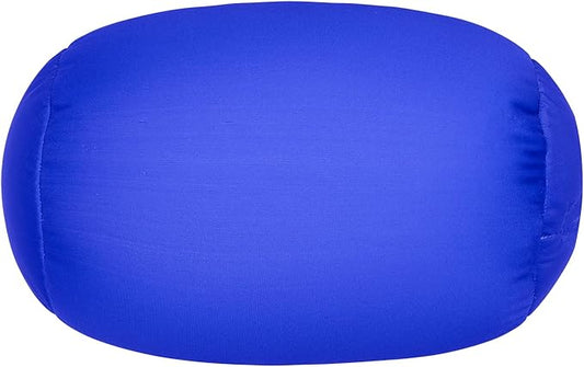 Microbead Body Pillow, Tube Microbead Bolster Bean Smooth Cool Pillow Neck Cervical Roll Pillow for Sleeping 7 x 12Inch Throw Travel Pillow(Sapphire Blue)