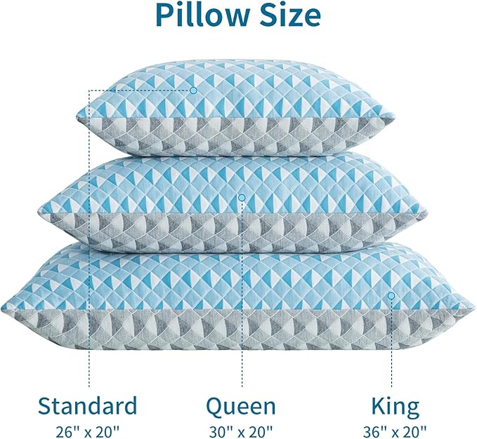 MOLCLCUY Memory Foam Pillows King Size Set of 2 Adjustable Cooling Pillow with Washable Removable Cover for Side Back Stomach Sleepers(20"x 36")