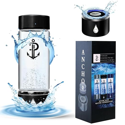 Hydrogen Water Bottle Generator | Durable SPE PEM Electrolysis Technology Hydrogen Water in 3 Min | Portable Water Quick Ionizer Machine for Home, Office, Travel, Exercise, Daily Use & Gifts (Black)