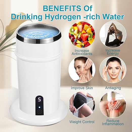 HydroHealth Hydrogen Water Bottle - Stainless Steel,Hydrogen wate， Large Capacity, Wireless Charging, LED Display - Perfect for Home, Office, Fitness, and Travel - Gift of Health