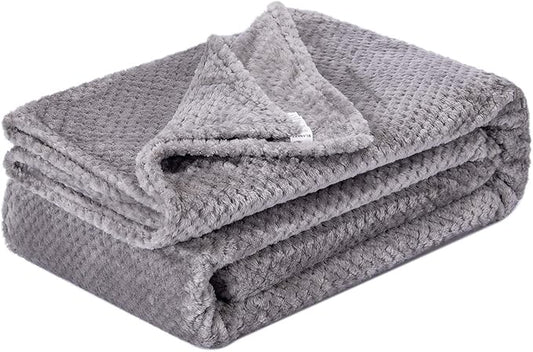 Fuzzy Throw Blanket, Plush Fleece Blankets for adults, Toddler, boys and Girls, Warm Soft Blankets and Throws for Bed, Couch, Sofa, Travel and Outdoor, Camping (Full Twin(70"x80"), XL2-Flint Gray)
