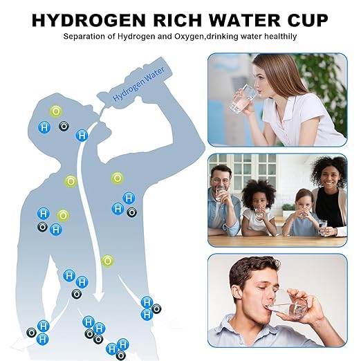Hydrogen Water Bottle Water Bottle Generator for Health & Fitness - 3Min Electrolysis, Rechargeable, Portable Gift for Love, Filtered, Suitable for Travel & Exercise