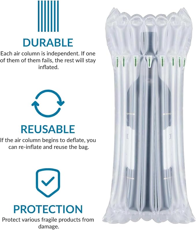 Wine Bottle Travel Protector Bags 20 Packs Wine Sleeve Protector Inflatable Bubble Cushion Wrap with Pump for Travel Safe Transportation