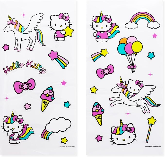 Sanrio Hello Kitty Unicorn Twist Spout Plastic Water Bottle Jug and Sticker Set For Personalizing | Holds 20 Ounces