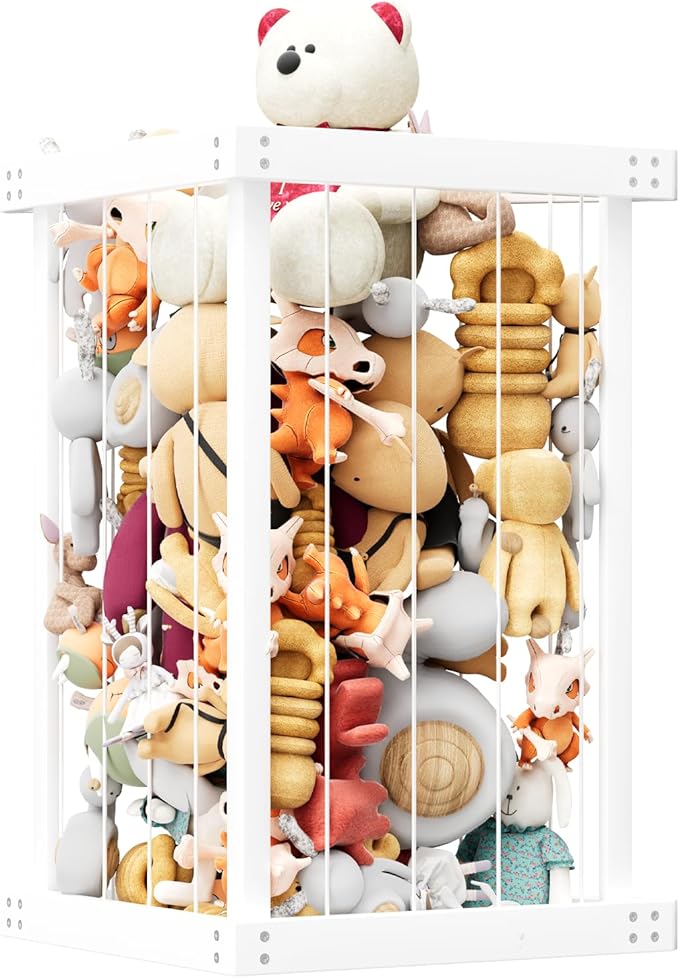 Corner Stuffed Animal Storage Zoo Stuffed Animal Holder Wooden Plush Storage Organizer Playroom Organization and Storage for Bedroom Nursery Room Organizer Plush Toys