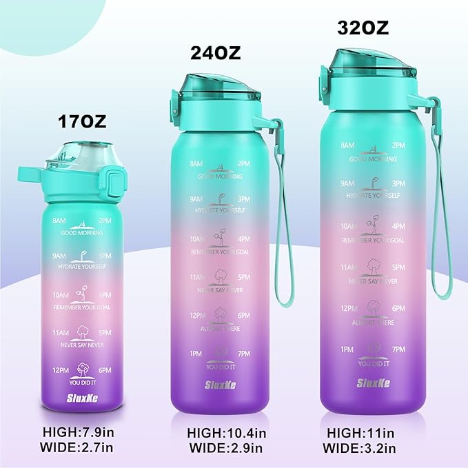 Sports Water Bottle 18/10 Stainless Steel 32oz with 2Lids, 1000ml Insulated Water Bottle Double Walled with Handle, Metal Canteen Keep Cold 48H Hot 24H for Men, Women & Kids