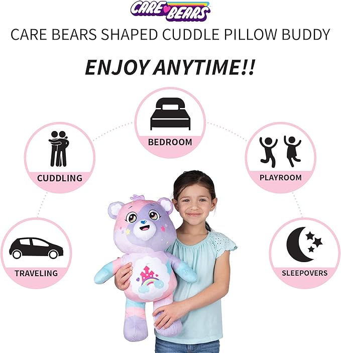 Care Bears Kids Bedding Super Soft Plush Cuddle Pillow Buddy, One Size, By Franco