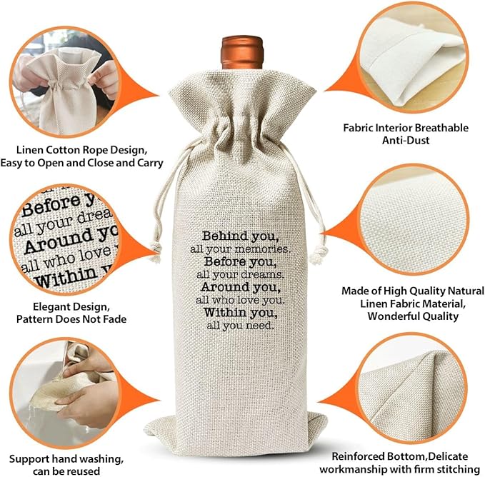 Funny Graduation Gift Wine Bag for Students Friends Masters Nurses College High Student, Inspirational Graduation Gifts for Daughter Son Wine Gift Bag, Wine Champagne Gift Bag With Drawstring