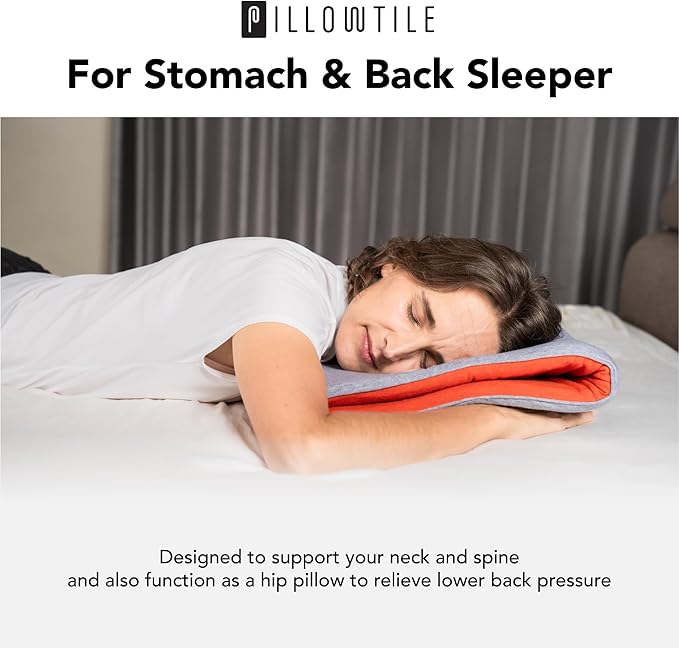 Ultra Thin Pillow 1 inch Thickness - Foldable, Rollable, Stackable - Made from Natural Latex - Low Profile, Super Flat (Soft, Pink Petal)