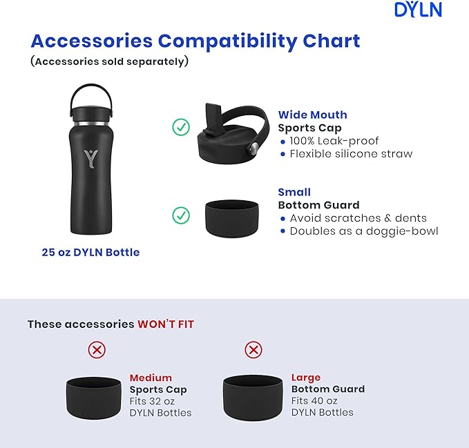 DYLN Alkaline Water Bottle | Portable Hydrogen Water Bottle Creates Hydrogen-Rich Water up to 9.5 pH | Vacuum Insulated Stainless Steel Keeps Water Cold for 24 Hours