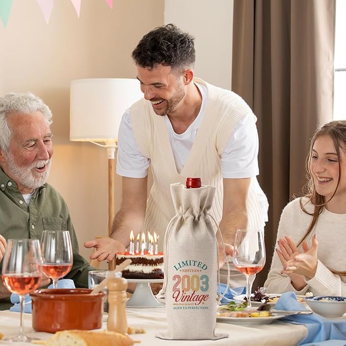 PKW Funny 21st Birthday Wine Bag Decorations for Her Women, 21st Birthday Gifts Wine Bag, 21 Year Old Birthday Gift Anniversary Favors, Wine Gift Bag 21st Birthday Gifts