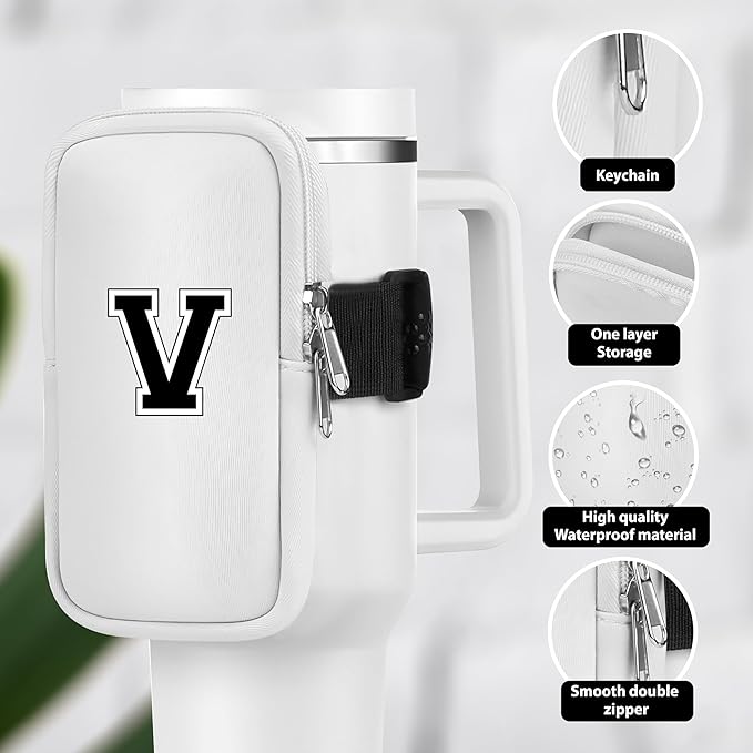 Mini Water Bottle Pouch for Stanley-Tumbler pouch with Zipper Pocket, Stanley pouch, Insulated Mug pouch, Tumbler carry holder pouch, Travel mug pouch | Waterproof