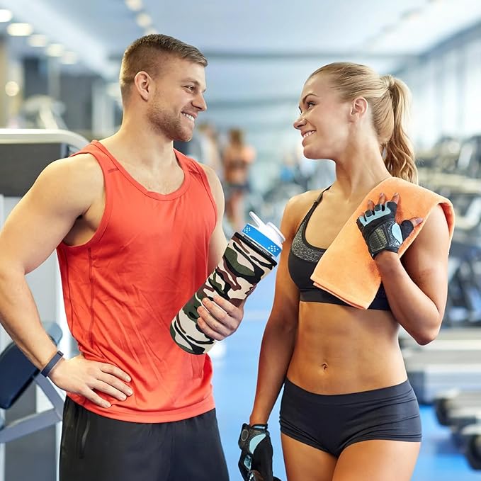 Water Bottle Sleeve Compatible with Cir-kul Water Bottle - 2 Pcs Sleeve Compatible with Cir-kul Plastic 22oz & Stainless Steel Bottle - Insulated Cover for Retaining Temperature(Camouflage-2p-22oz)