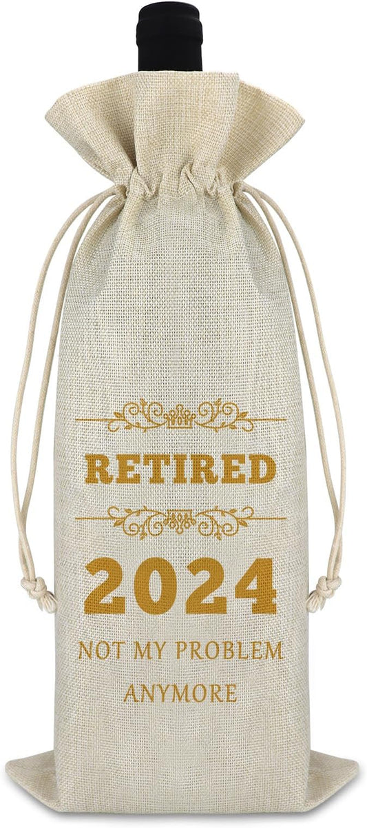 Retirement Gifts for Women Men 2024 Retirement Wine Bag for Coworker Colleague Leaving Farewell Gift for Employee Appreciation Gifts for Retired Teacher Coach Going Away Gifts for Leader Wine Gift Bag