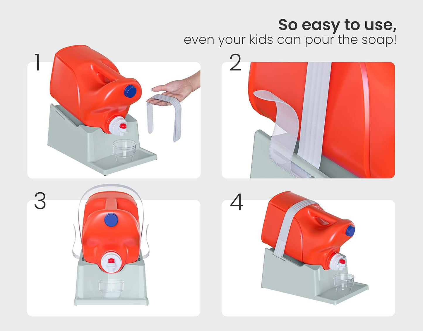 TidyFriend Laundry Detergent Holder Stand Organizer with Drip Tray, 3 Pack Laundry Soap Holder with Non-Slip Rubber Feet for Washing Space Organization, Angled Downward Slope for Easy Pouring (Blue)