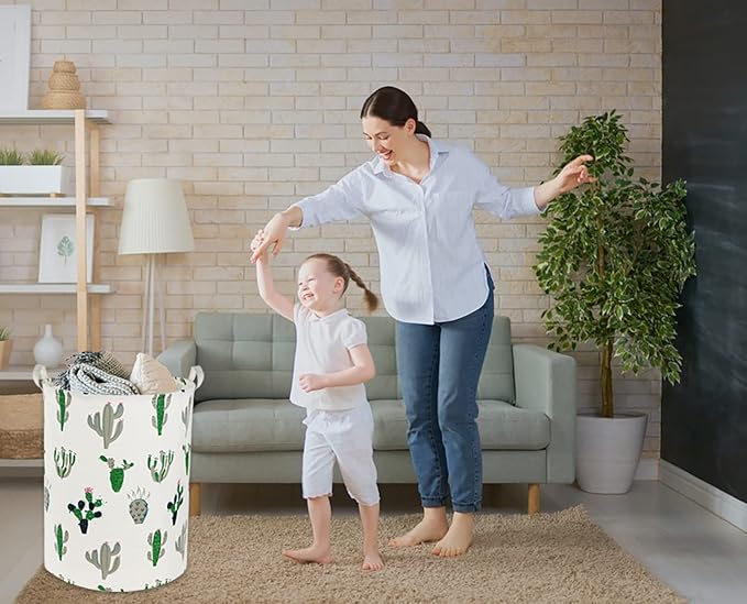 Kids Laundry Basket Kids Hamper Baby Laundry Hamper Toy Storage Bin for Boys Room Decor Nursery Hamper Gift Baskets for Bedroom Bathroom(Green and Gray）