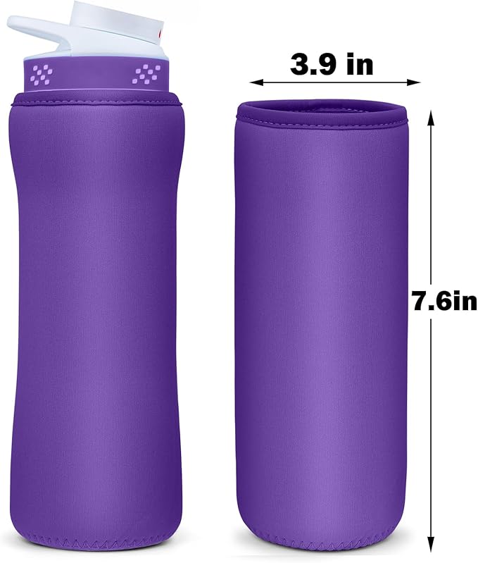 Water Bottle Sleeve Compatible with Cir-kul Water Bottle - 2 Pcs Sleeve Compatible with Cir-kul Plastic 22oz & Stainless Steel Bottle - Insulated Cover for Retaining Temperature, Purple