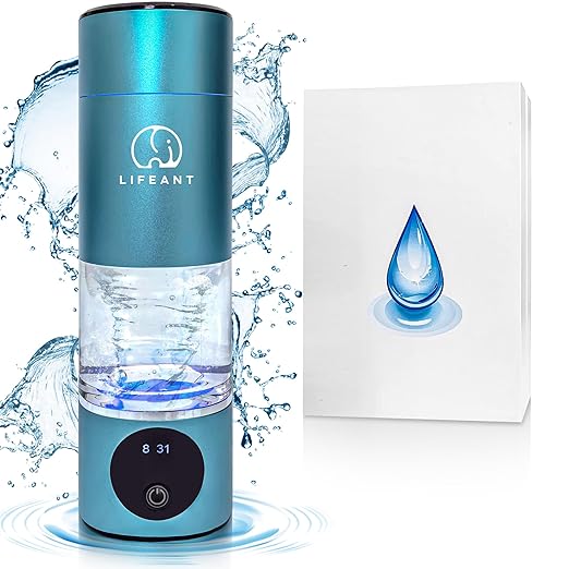 Hydrogen Water Bottle Generator–5000PPB Hydrogen Water Machine–Hydrogen Bottle Water with Adjustable Speed – Food-Grade Water Ionizer–Blue Pro