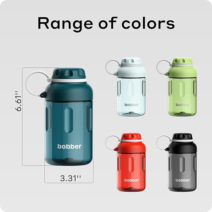 BOBBER 20 oz Tritan Travel Water Bottle with Holding Strap & Fruit Infuser — Dishwasher Safe, BPA Free, Spill Proof Water Bottle for Adults with Handle — Perfect for Traveling, Outdoor, Hiking (Teal)