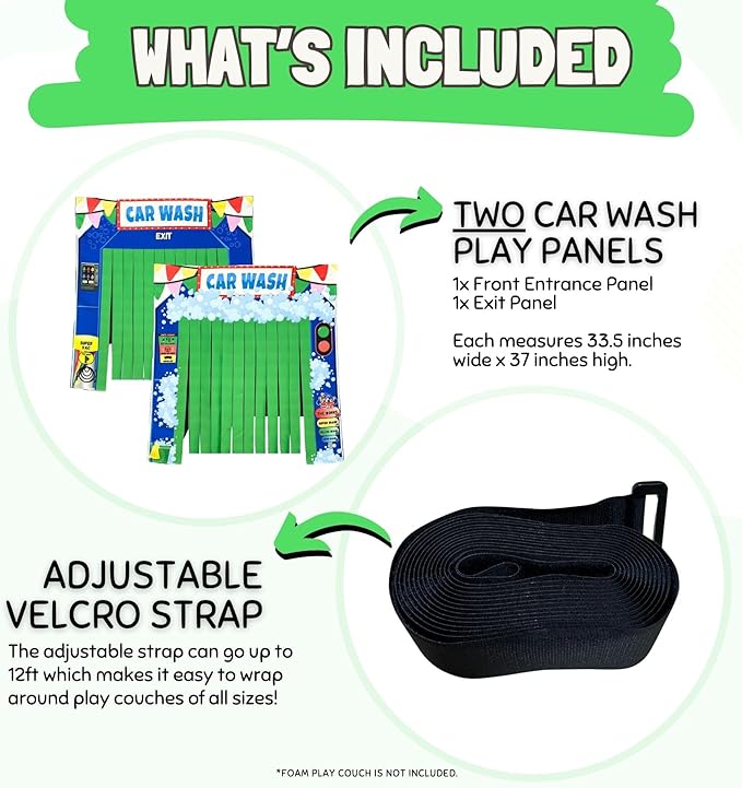 Play Panel for Childrens Foam Sofa Kids Couch (Car Wash)