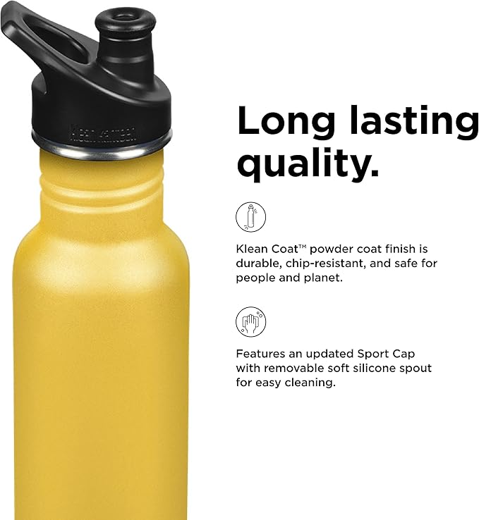 KLEAN KANTEEN Old Gold Sport Cap with Classic Water Bottle 18oz, 1 EA