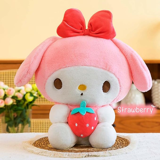 Kawaii Plush Toys with Strawberry 10'', Cartoon Stuffed Animals Anime Plush Doll Figure Toy Throw Pillow - Gift for Girls Boys